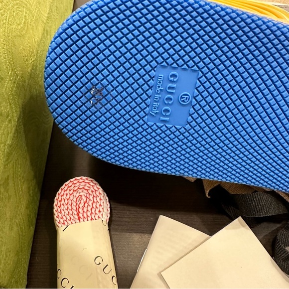 Gucci Women's Basket Lace Up Low Top Sneakers Size 8.5 New - Picture 9 of 15